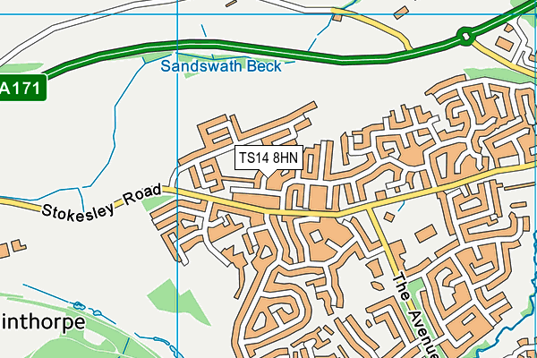 TS14 8HN map - OS VectorMap District (Ordnance Survey) TS14 8HN map - OS VectorMap District (Ordnance Survey)