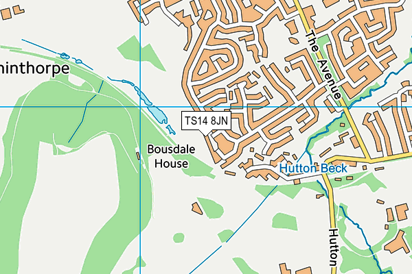 TS14 8JN map - OS VectorMap District (Ordnance Survey) TS14 8JN map - OS VectorMap District (Ordnance Survey)