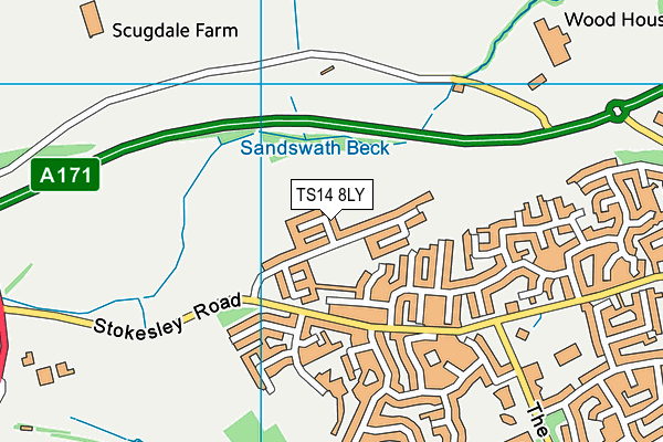 TS14 8LY map - OS VectorMap District (Ordnance Survey) TS14 8LY map - OS VectorMap District (Ordnance Survey)