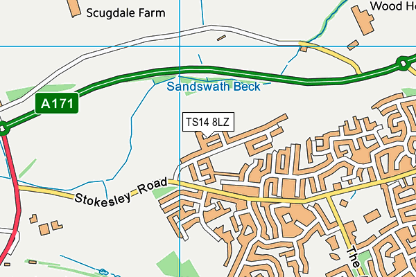 TS14 8LZ map - OS VectorMap District (Ordnance Survey) TS14 8LZ map - OS VectorMap District (Ordnance Survey)