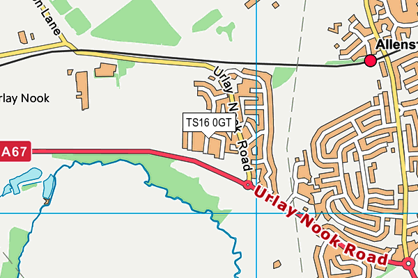 TS16 0GT map - OS VectorMap District (Ordnance Survey) TS16 0GT map - OS VectorMap District (Ordnance Survey)