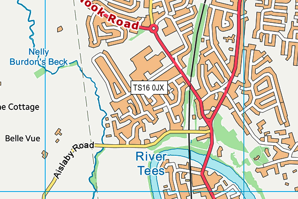 TS16 0JX map - OS VectorMap District (Ordnance Survey) TS16 0JX map - OS VectorMap District (Ordnance Survey)