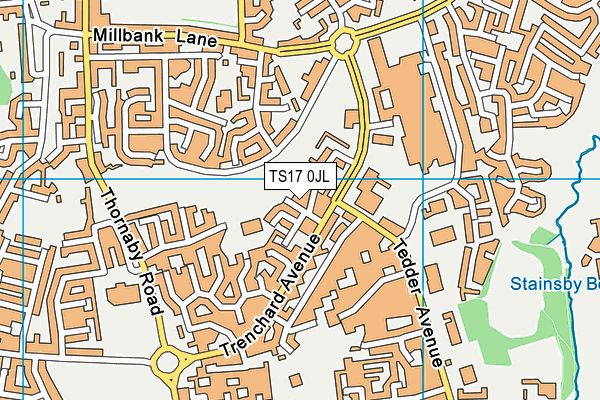 TS17 0JL map - OS VectorMap District (Ordnance Survey) TS17 0JL map - OS VectorMap District (Ordnance Survey)