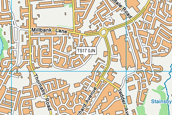 TS17 0JN map - OS VectorMap District (Ordnance Survey) TS17 0JN map - OS VectorMap District (Ordnance Survey)