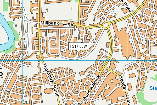 TS17 0JW map - OS VectorMap District (Ordnance Survey) TS17 0JW map - OS VectorMap District (Ordnance Survey)