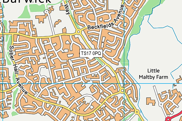TS17 0PQ map - OS VectorMap District (Ordnance Survey) TS17 0PQ map - OS VectorMap District (Ordnance Survey)