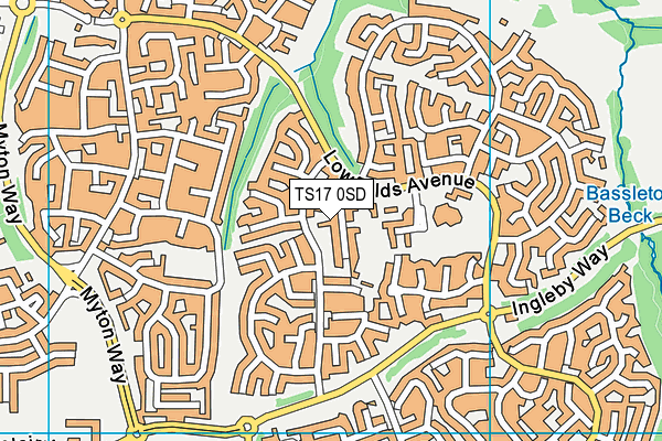 TS17 0SD map - OS VectorMap District (Ordnance Survey) TS17 0SD map - OS VectorMap District (Ordnance Survey)