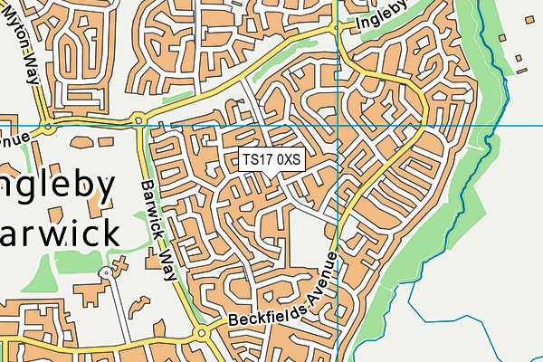 TS17 0XS map - OS VectorMap District (Ordnance Survey) TS17 0XS map - OS VectorMap District (Ordnance Survey)