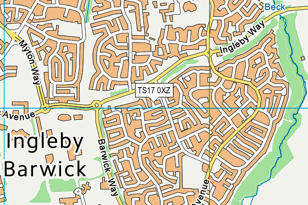 TS17 0XZ map - OS VectorMap District (Ordnance Survey) TS17 0XZ map - OS VectorMap District (Ordnance Survey)