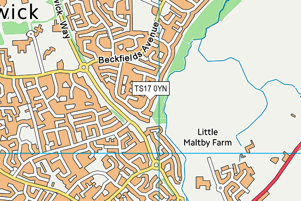 TS17 0YN map - OS VectorMap District (Ordnance Survey) TS17 0YN map - OS VectorMap District (Ordnance Survey)