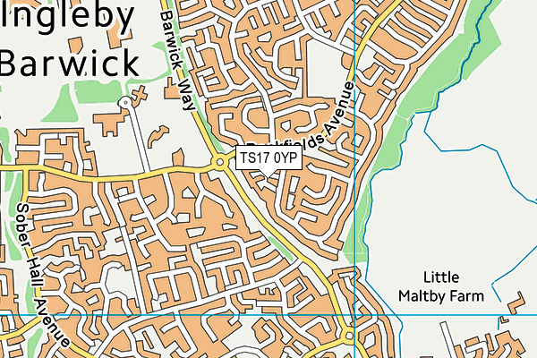 TS17 0YP map - OS VectorMap District (Ordnance Survey) TS17 0YP map - OS VectorMap District (Ordnance Survey)