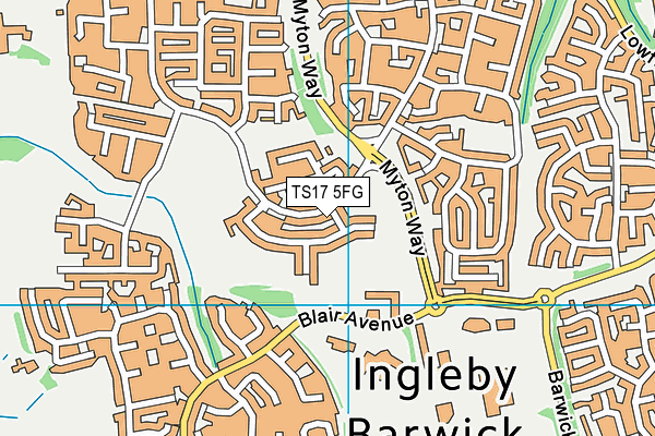 TS17 5FG map - OS VectorMap District (Ordnance Survey) TS17 5FG map - OS VectorMap District (Ordnance Survey)