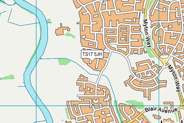 TS17 5JH map - OS VectorMap District (Ordnance Survey) TS17 5JH map - OS VectorMap District (Ordnance Survey)