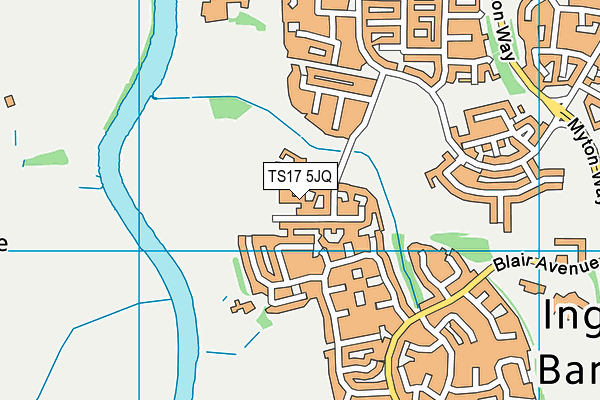 TS17 5JQ map - OS VectorMap District (Ordnance Survey) TS17 5JQ map - OS VectorMap District (Ordnance Survey)