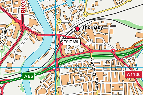 TS17 6BU map - OS VectorMap District (Ordnance Survey)