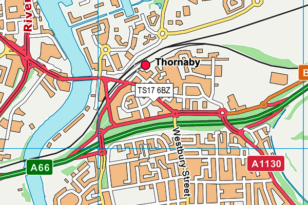 TS17 6BZ map - OS VectorMap District (Ordnance Survey)
