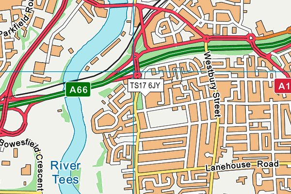TS17 6JY map - OS VectorMap District (Ordnance Survey) TS17 6JY map - OS VectorMap District (Ordnance Survey)