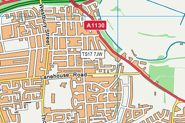 TS17 7JW map - OS VectorMap District (Ordnance Survey) TS17 7JW map - OS VectorMap District (Ordnance Survey)