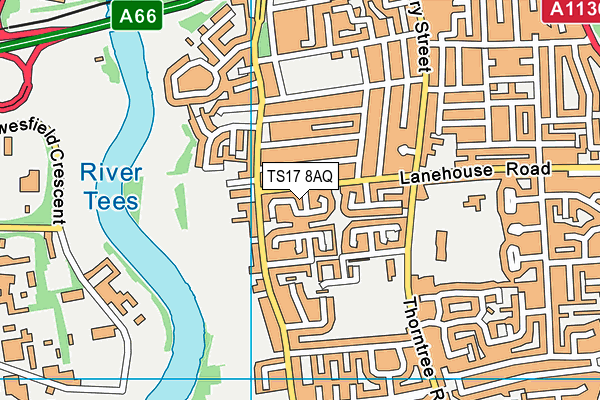 TS17 8AQ map - OS VectorMap District (Ordnance Survey) TS17 8AQ map - OS VectorMap District (Ordnance Survey)