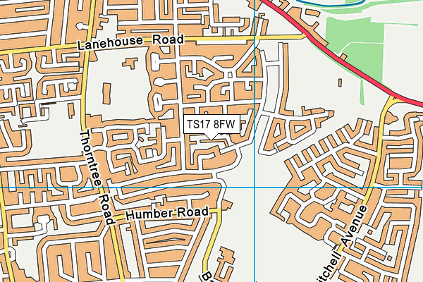 TS17 8FW map - OS VectorMap District (Ordnance Survey) TS17 8FW map - OS VectorMap District (Ordnance Survey)