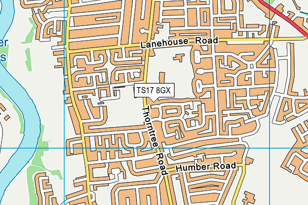 TS17 8GX map - OS VectorMap District (Ordnance Survey) TS17 8GX map - OS VectorMap District (Ordnance Survey)