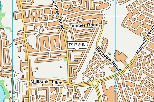 TS17 8HN map - OS VectorMap District (Ordnance Survey) TS17 8HN map - OS VectorMap District (Ordnance Survey)