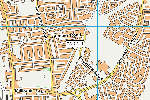 TS17 8JH map - OS VectorMap District (Ordnance Survey) TS17 8JH map - OS VectorMap District (Ordnance Survey)