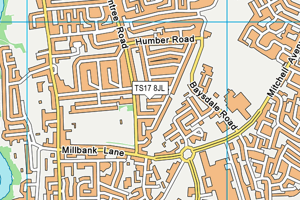 TS17 8JL map - OS VectorMap District (Ordnance Survey) TS17 8JL map - OS VectorMap District (Ordnance Survey)