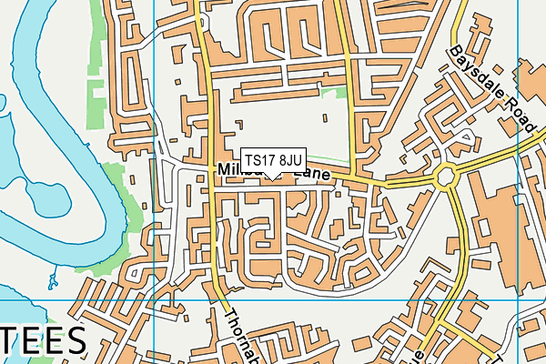 TS17 8JU map - OS VectorMap District (Ordnance Survey) TS17 8JU map - OS VectorMap District (Ordnance Survey)