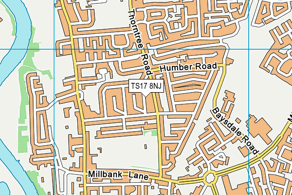 TS17 8NJ map - OS VectorMap District (Ordnance Survey)