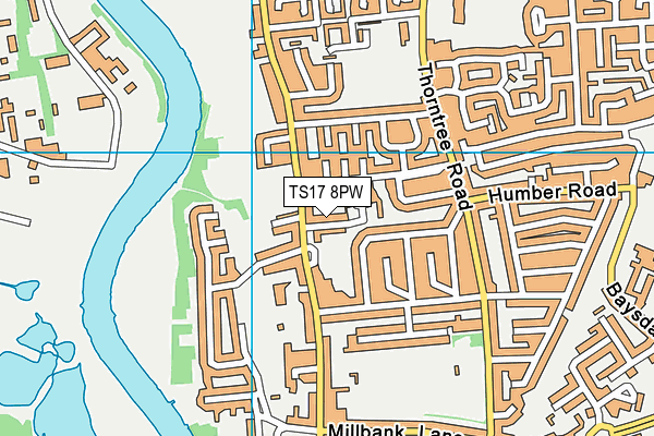 TS17 8PW map - OS VectorMap District (Ordnance Survey) TS17 8PW map - OS VectorMap District (Ordnance Survey)