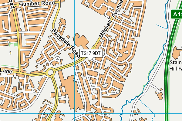 TS17 9DT map - OS VectorMap District (Ordnance Survey) TS17 9DT map - OS VectorMap District (Ordnance Survey)