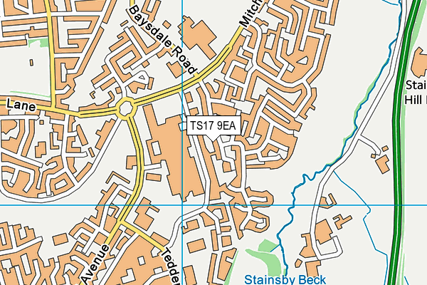 TS17 9EA map - OS VectorMap District (Ordnance Survey) TS17 9EA map - OS VectorMap District (Ordnance Survey)