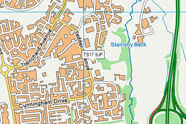 TS17 9JP map - OS VectorMap District (Ordnance Survey) TS17 9JP map - OS VectorMap District (Ordnance Survey)