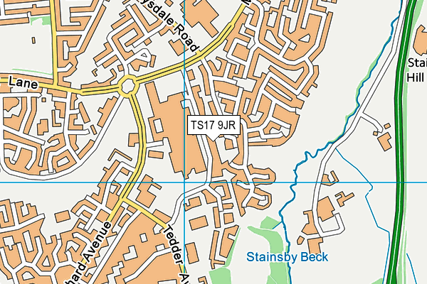 TS17 9JR map - OS VectorMap District (Ordnance Survey) TS17 9JR map - OS VectorMap District (Ordnance Survey)