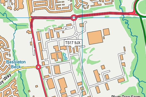TS17 9JX map - OS VectorMap District (Ordnance Survey) TS17 9JX map - OS VectorMap District (Ordnance Survey)