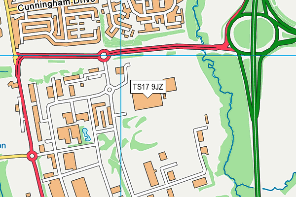 TS17 9JZ map - OS VectorMap District (Ordnance Survey) TS17 9JZ map - OS VectorMap District (Ordnance Survey)