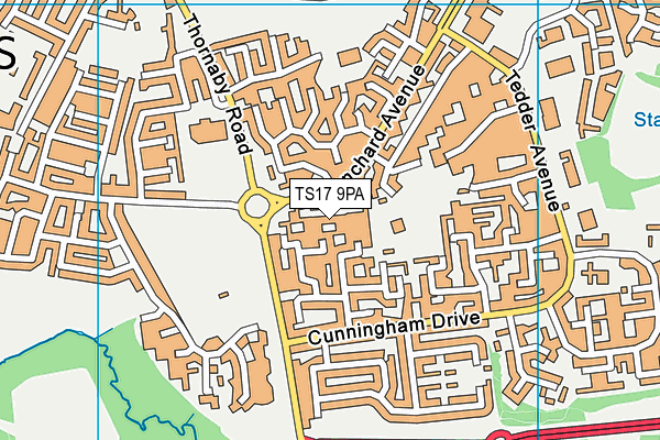 TS17 9PA map - OS VectorMap District (Ordnance Survey) TS17 9PA map - OS VectorMap District (Ordnance Survey)