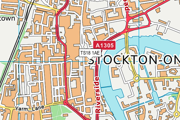 TS18 1AE map - OS VectorMap District (Ordnance Survey) TS18 1AE map - OS VectorMap District (Ordnance Survey)