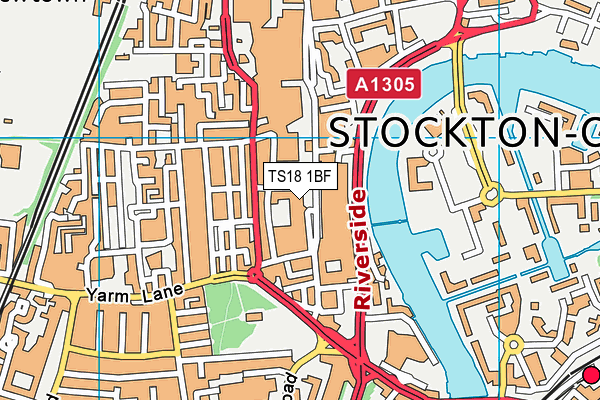 TS18 1BF map - OS VectorMap District (Ordnance Survey) TS18 1BF map - OS VectorMap District (Ordnance Survey)