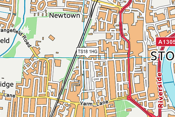 TS18 1HG map - OS VectorMap District (Ordnance Survey) TS18 1HG map - OS VectorMap District (Ordnance Survey)