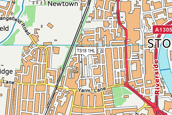 TS18 1HL map - OS VectorMap District (Ordnance Survey) TS18 1HL map - OS VectorMap District (Ordnance Survey)