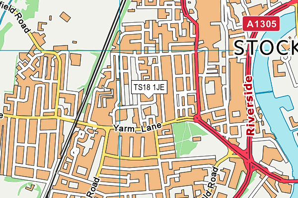 TS18 1JE map - OS VectorMap District (Ordnance Survey) TS18 1JE map - OS VectorMap District (Ordnance Survey)