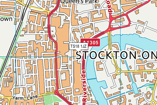 TS18 1JZ map - OS VectorMap District (Ordnance Survey) TS18 1JZ map - OS VectorMap District (Ordnance Survey)