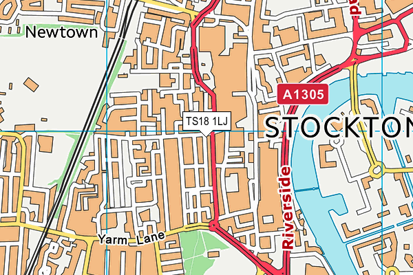 TS18 1LJ map - OS VectorMap District (Ordnance Survey) TS18 1LJ map - OS VectorMap District (Ordnance Survey)