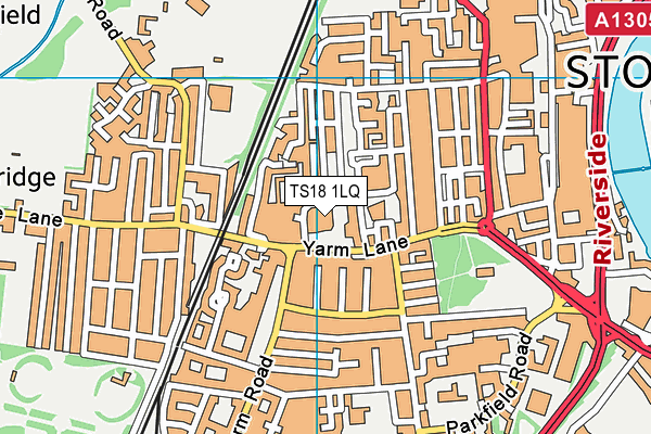 TS18 1LQ map - OS VectorMap District (Ordnance Survey) TS18 1LQ map - OS VectorMap District (Ordnance Survey)