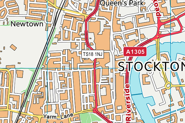 TS18 1NJ map - OS VectorMap District (Ordnance Survey) TS18 1NJ map - OS VectorMap District (Ordnance Survey)