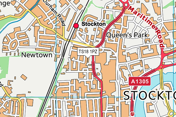 TS18 1PZ map - OS VectorMap District (Ordnance Survey) TS18 1PZ map - OS VectorMap District (Ordnance Survey)