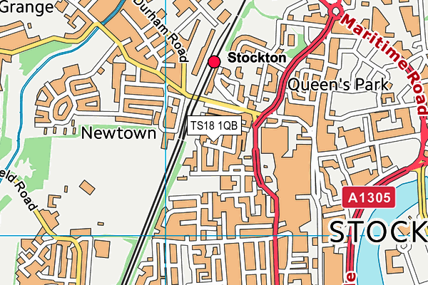 TS18 1QB map - OS VectorMap District (Ordnance Survey) TS18 1QB map - OS VectorMap District (Ordnance Survey)