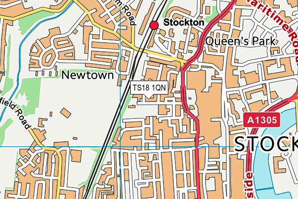 TS18 1QN map - OS VectorMap District (Ordnance Survey) TS18 1QN map - OS VectorMap District (Ordnance Survey)